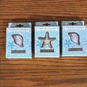 3 Yankee Candle Coastal Accents Fragrance Porcelain Ornaments with oil vials